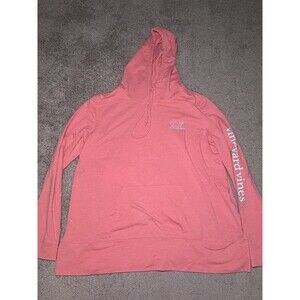 Vineyard Vines Mens XL Pink Hoodie Long Sleeve T Shirt Pocket Whale Logo